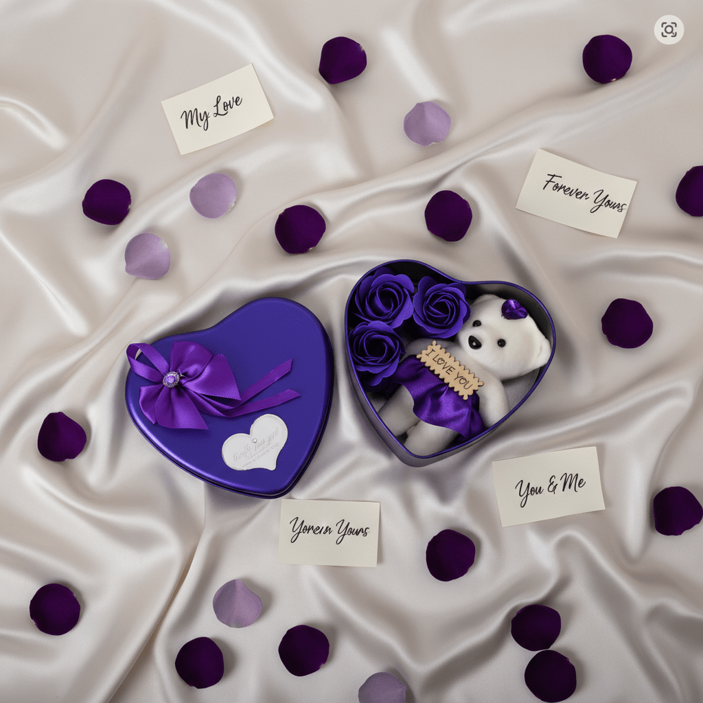🧸 Miś z Róż Mydlanych w Eleganckim Sercu – Wyjątkowy Gest dla Niej - GestDlaNiej