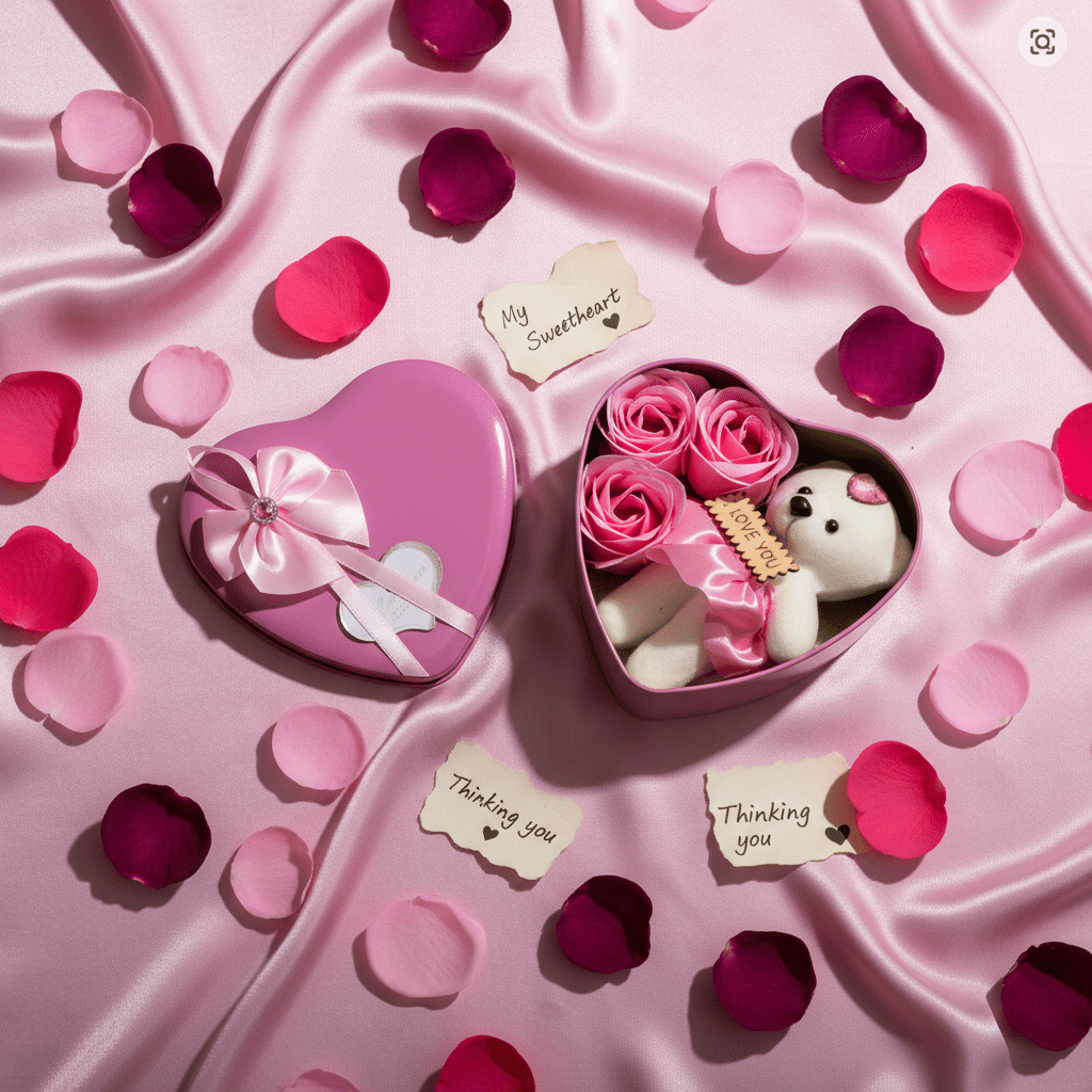 🧸 Miś z Róż Mydlanych w Eleganckim Sercu – Wyjątkowy Gest dla Niej - GestDlaNiej
